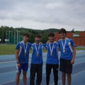PLATA PARA EL 4X100M MASCULINO EN EL CAMPEONATO DE EUSKADI ABSOLUTO